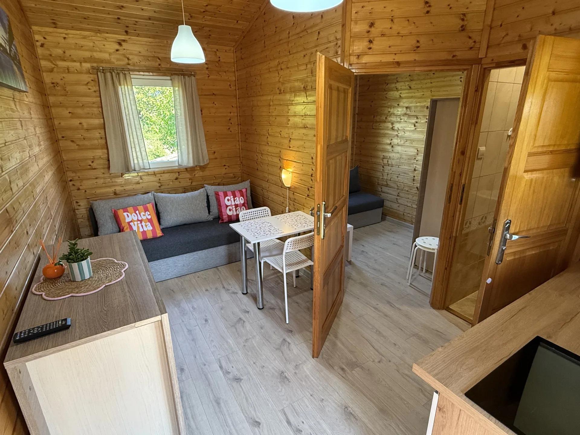 Salon w domku letniskowym U Kasi w Ustroniu Morskim